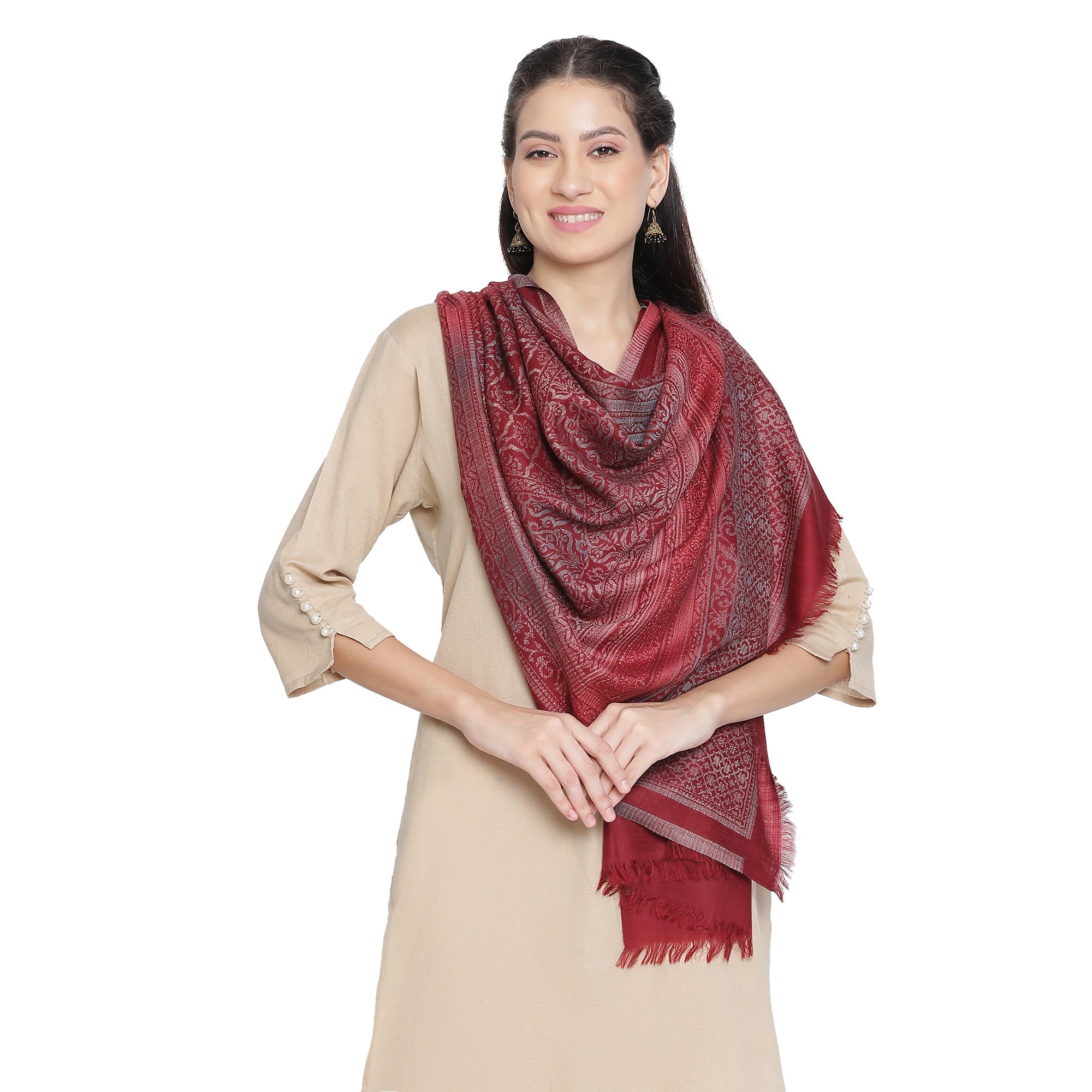 Omaira Woven Design Woolen Stole