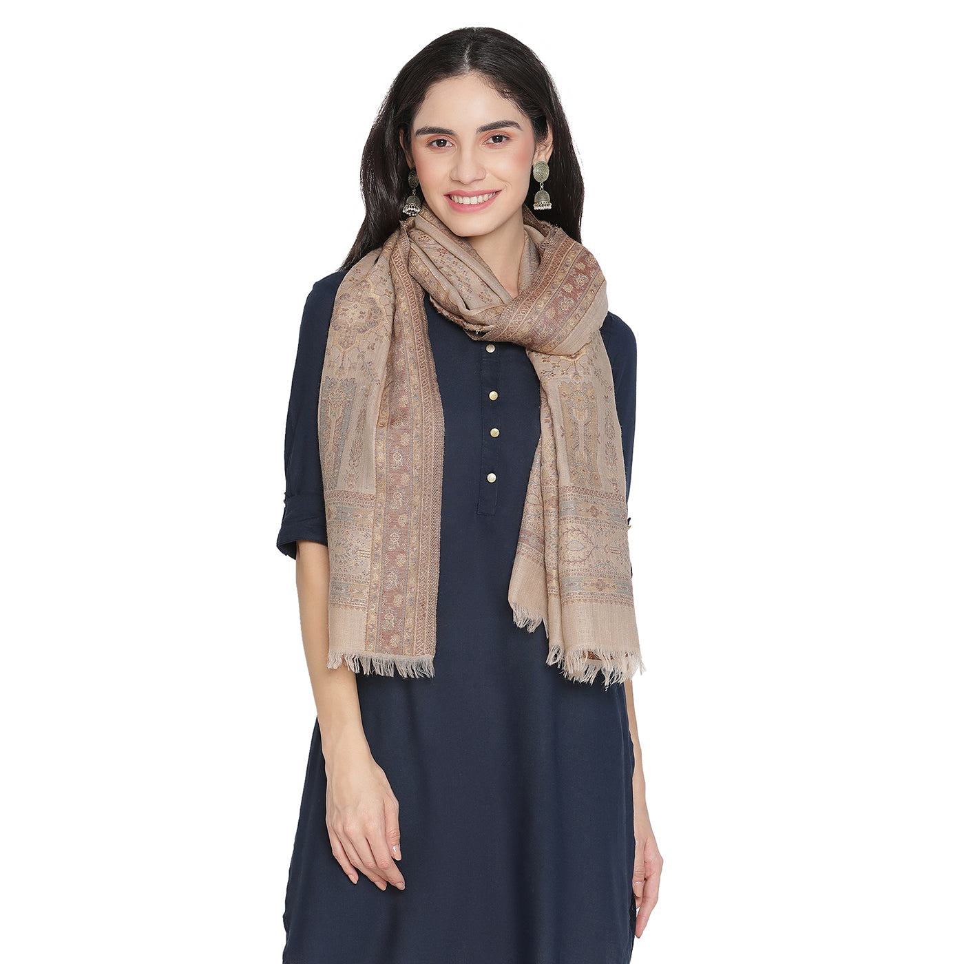 Moon Wool & Lurex Jacquard Stole