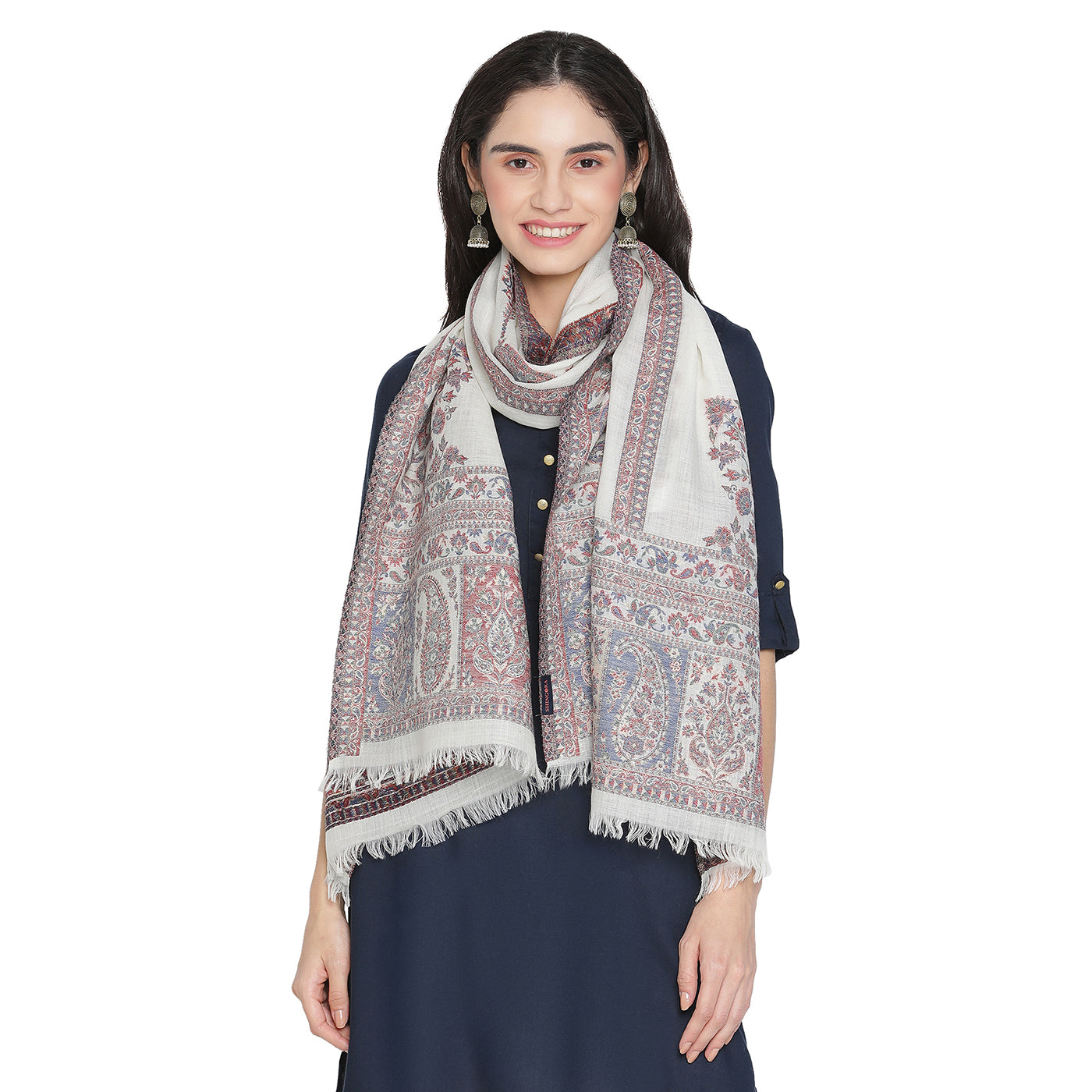 Kija Wool & Lurex Jacquard Stole