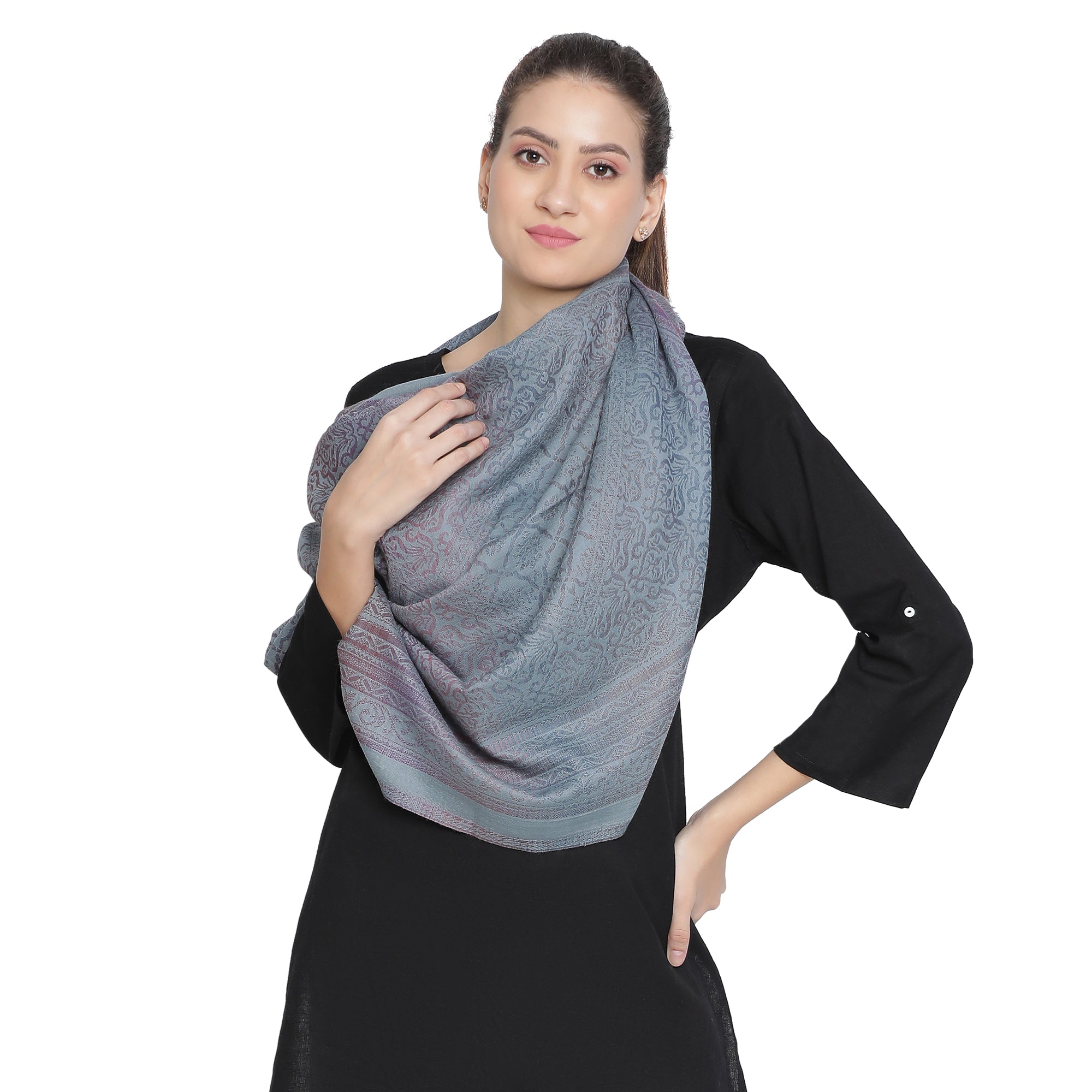 Omaira Woven Design Woolen Stole