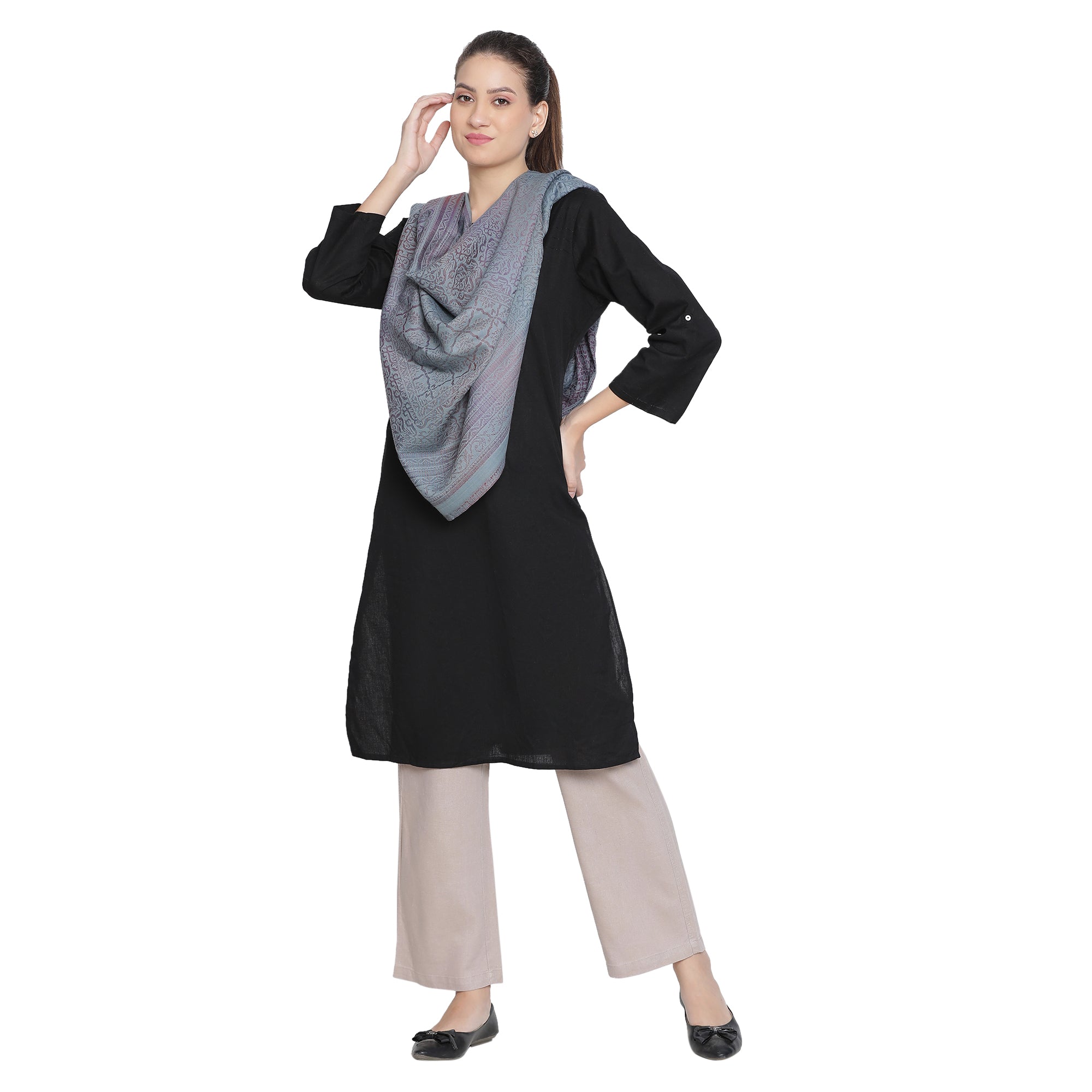 Omaira Woven Design Woolen Stole