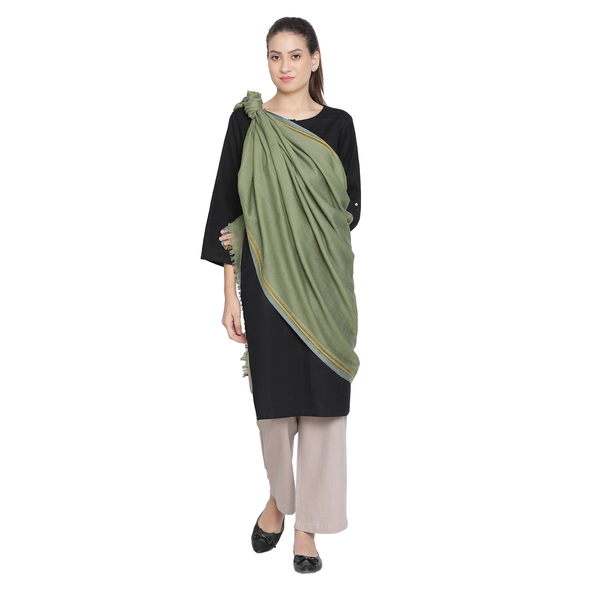 Ibadat Wool Metallic Dobby Shawl
