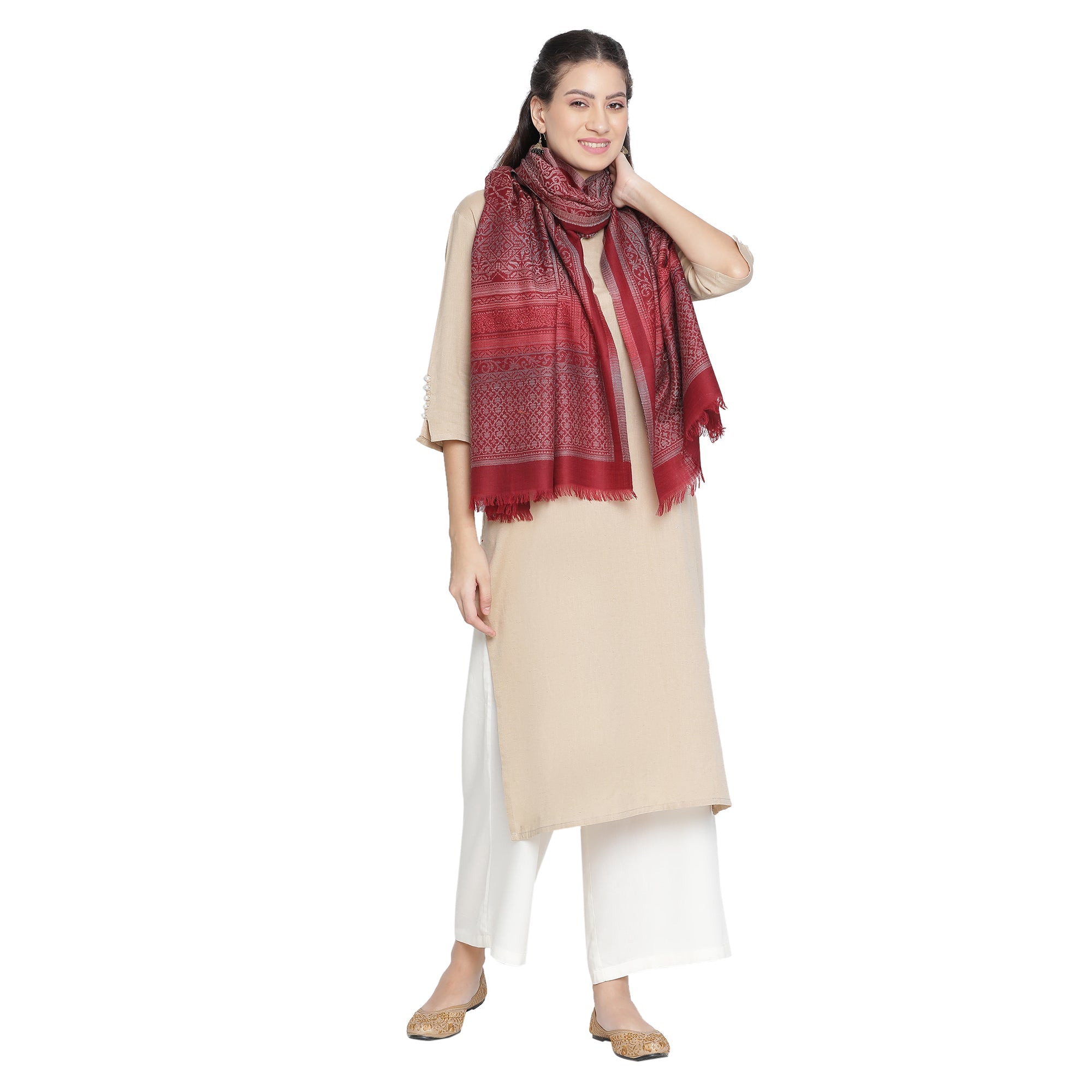 Omaira Woven Design Woolen Stole