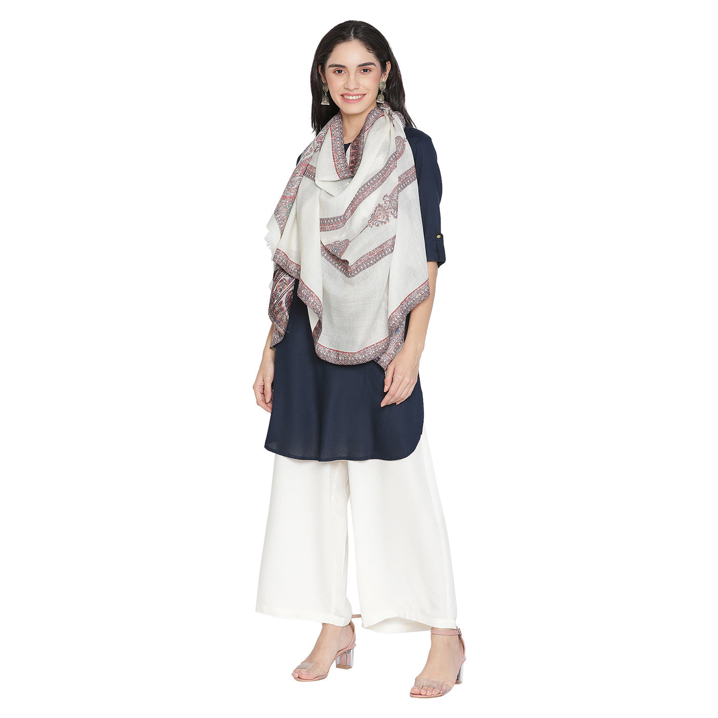 Kija Wool & Lurex Jacquard Stole