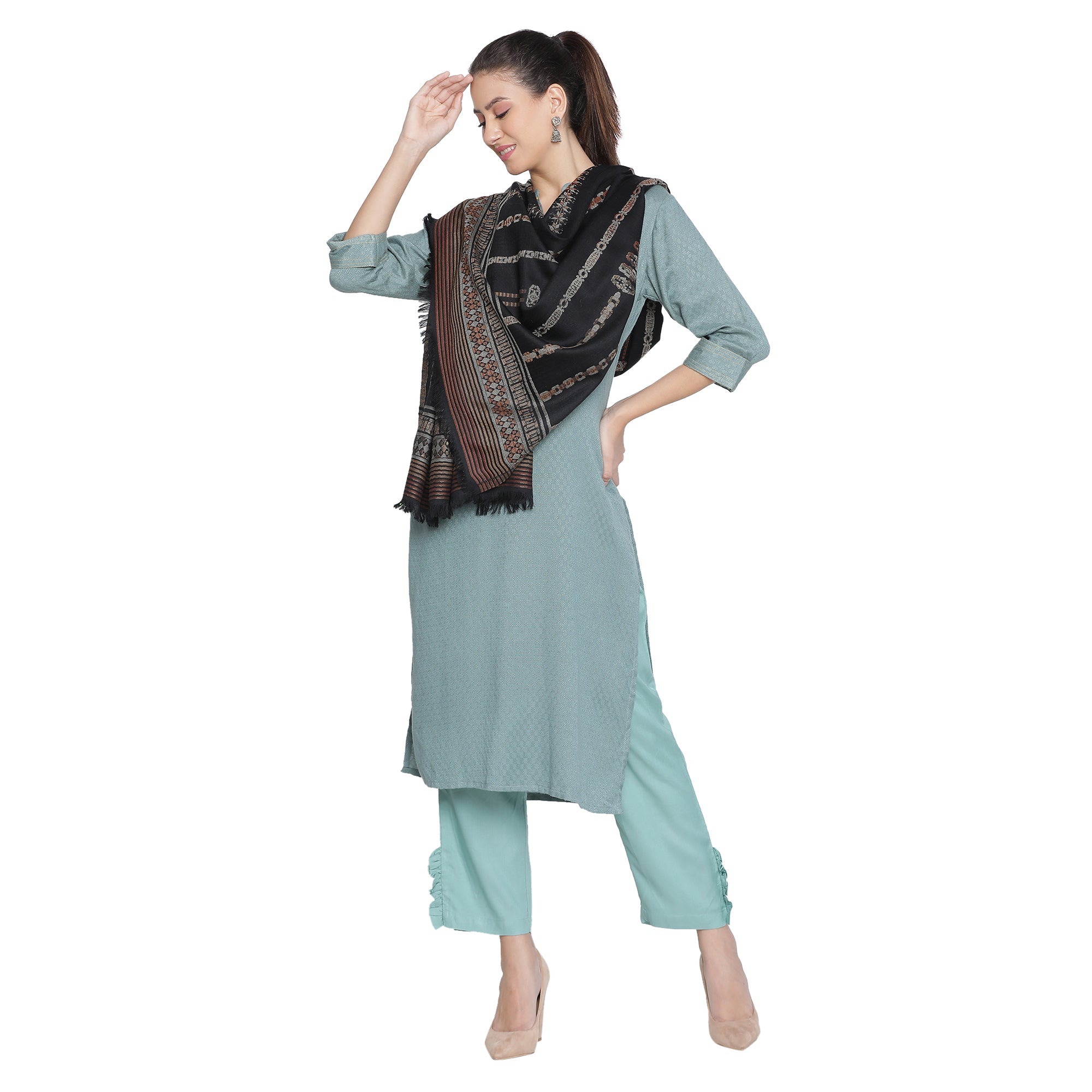 Saumya Design Glam Metallic Wool Stole