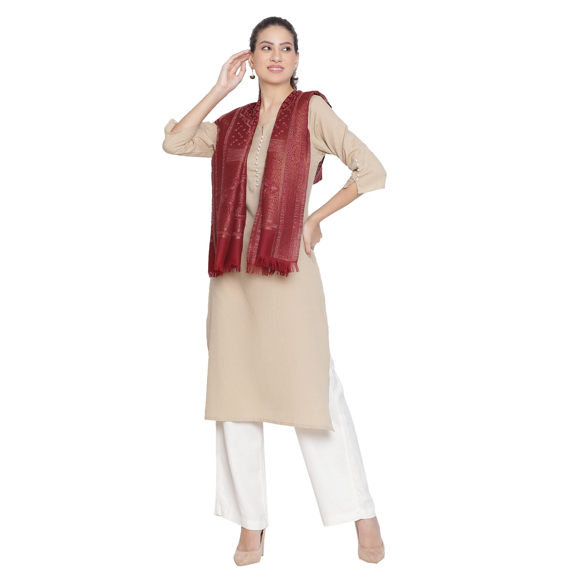 Nagma Woven Design Woolen Stole
