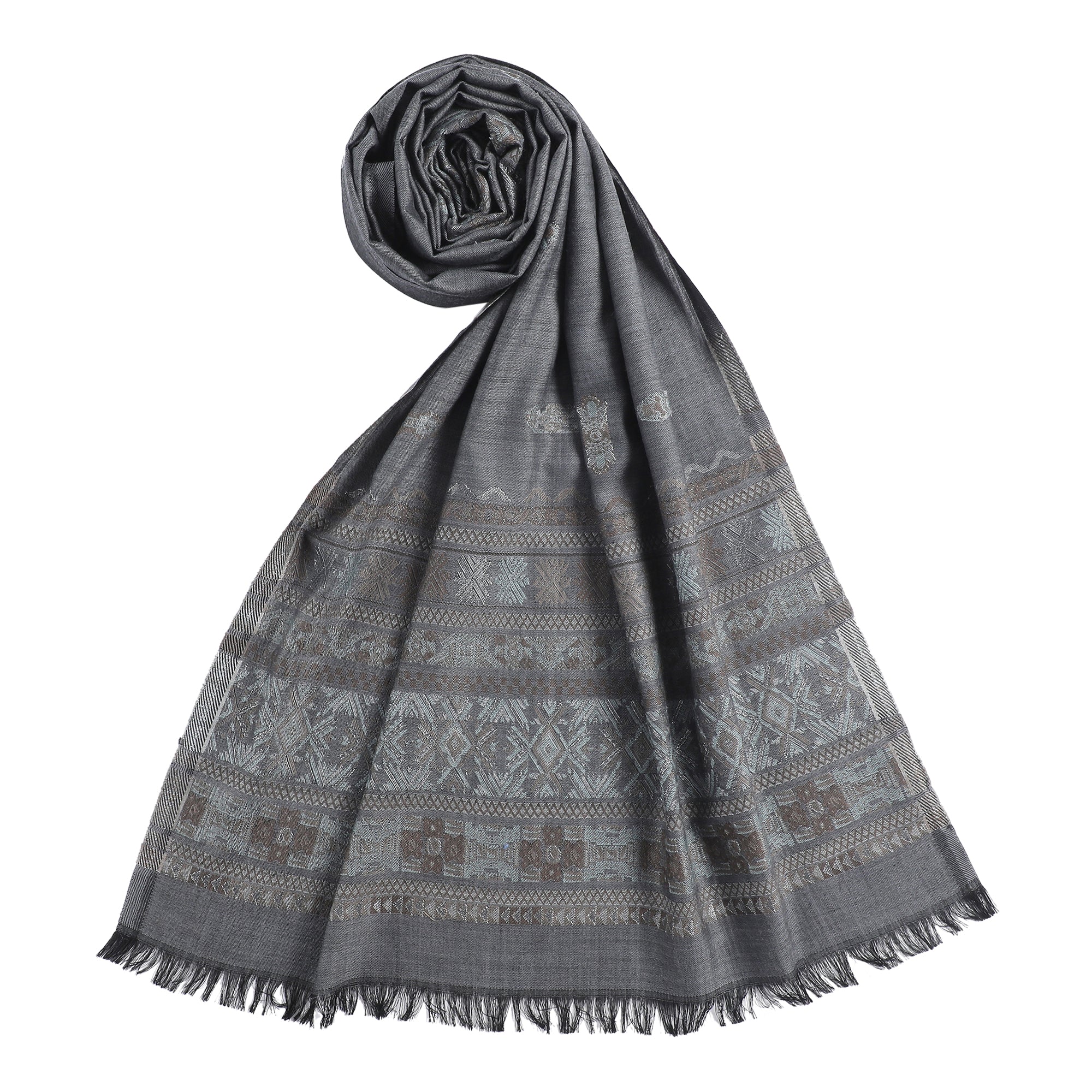 Bold Beauty Metallic Jacquard Wool Stole
