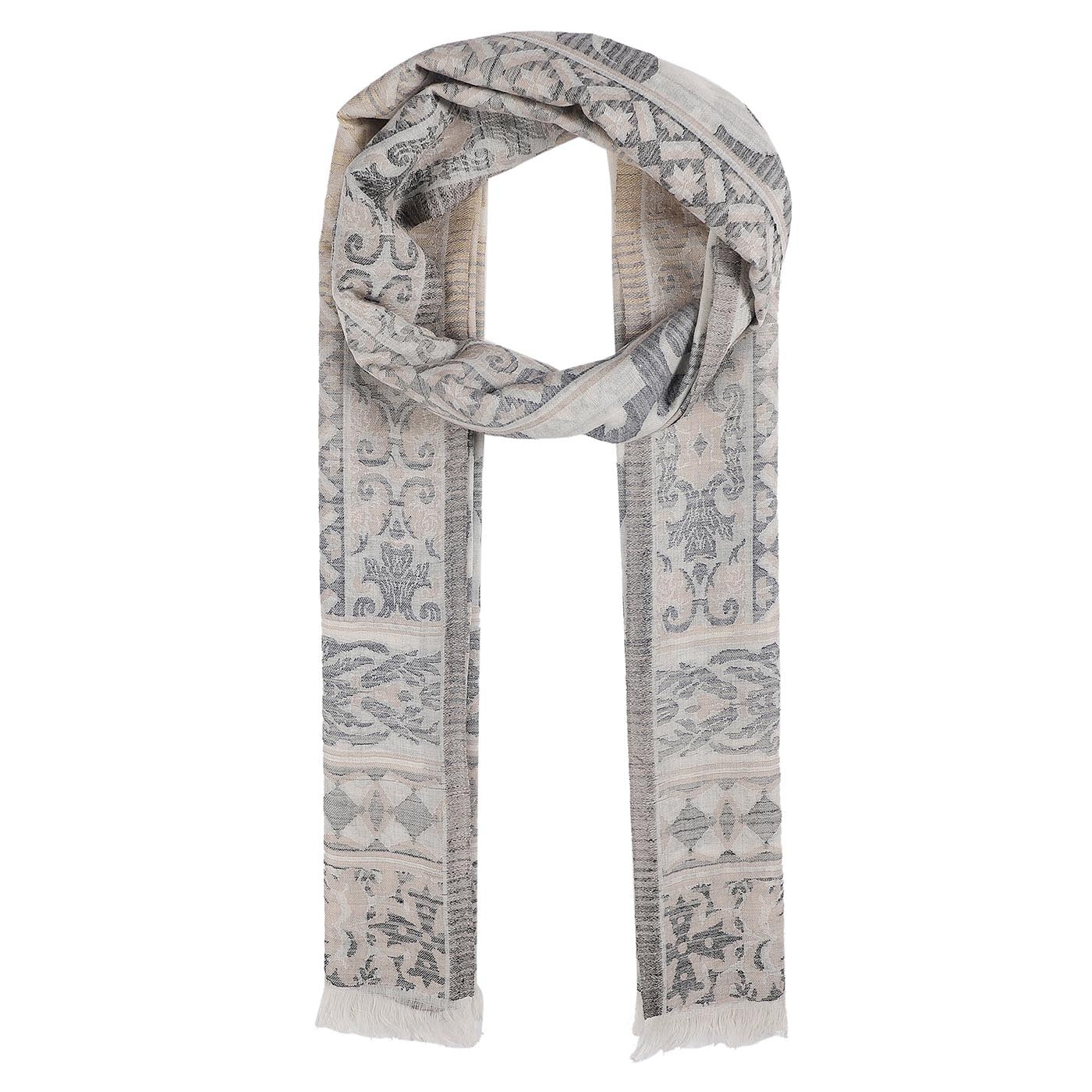 Merriam Wool & Lurex Jacquard Stole