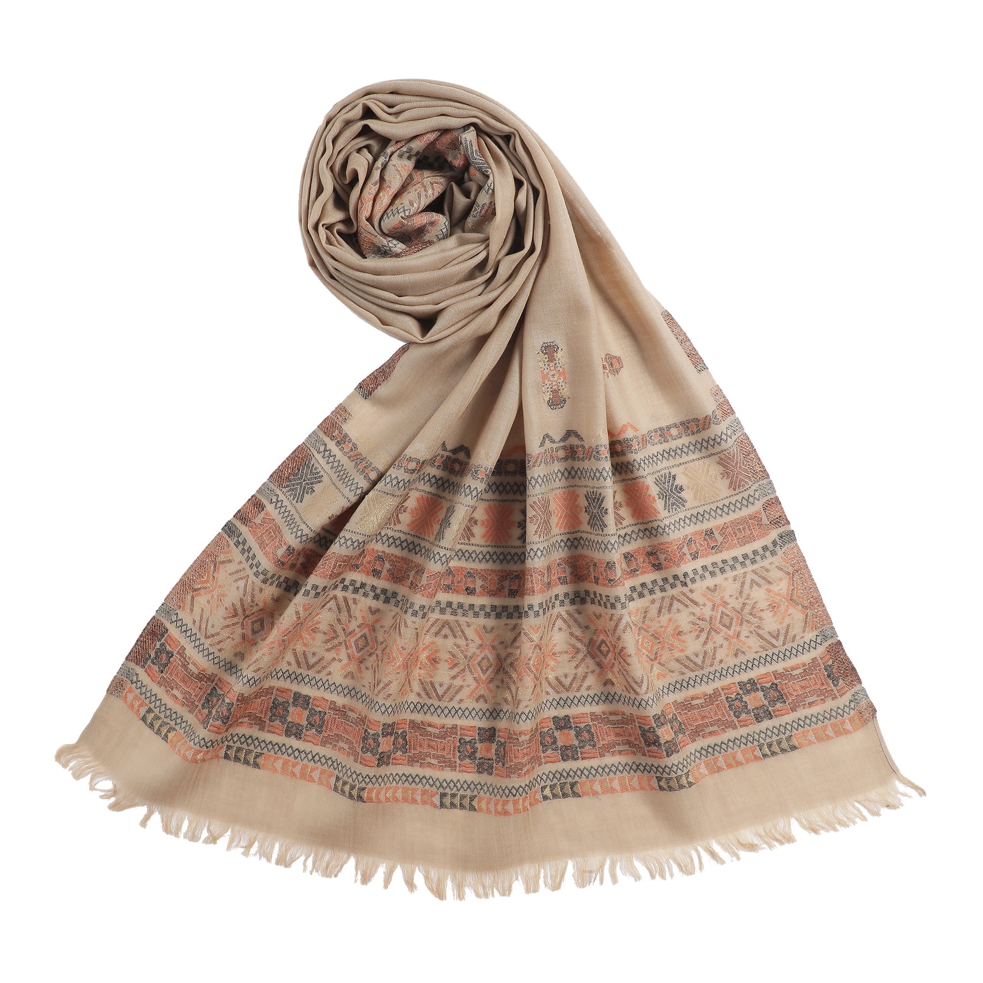 Bold Beauty Metallic Jacquard Wool Stole