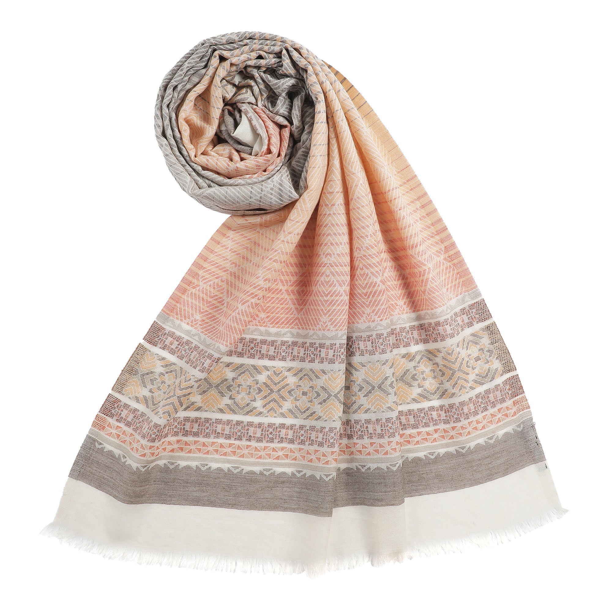 Sahara's Luxe Jacquard Wool Metallic Stole