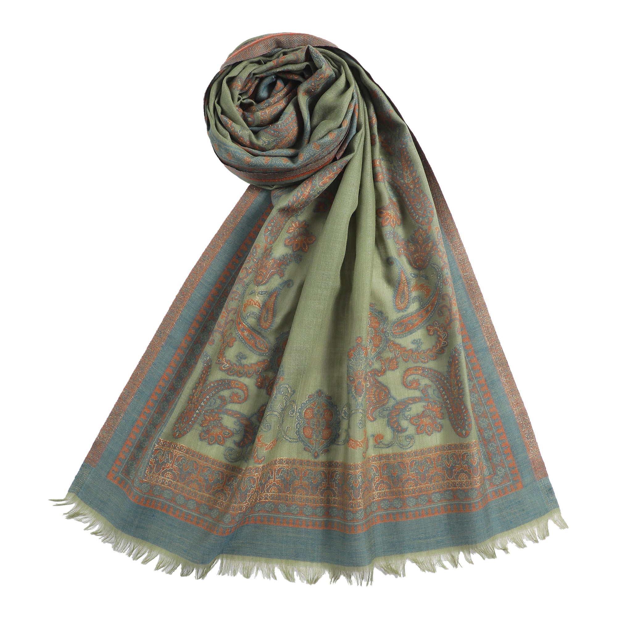 Qiraat Woven Design Wool Metallic Stole