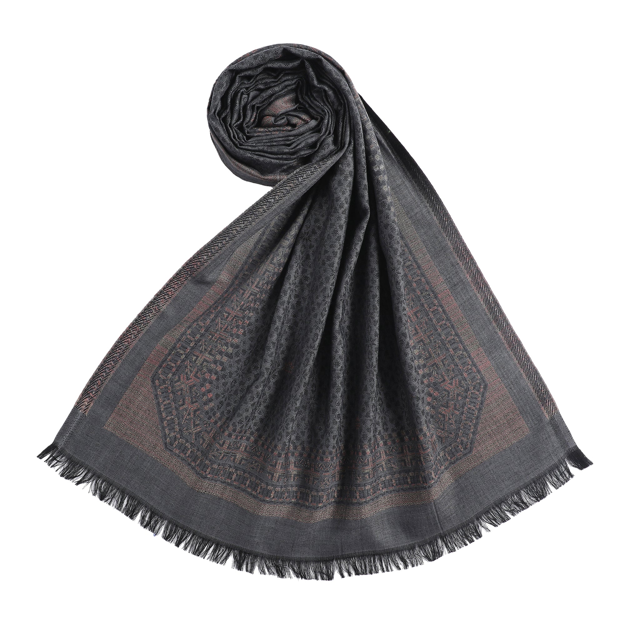 Dotted Wool Blend Woven Design Stole