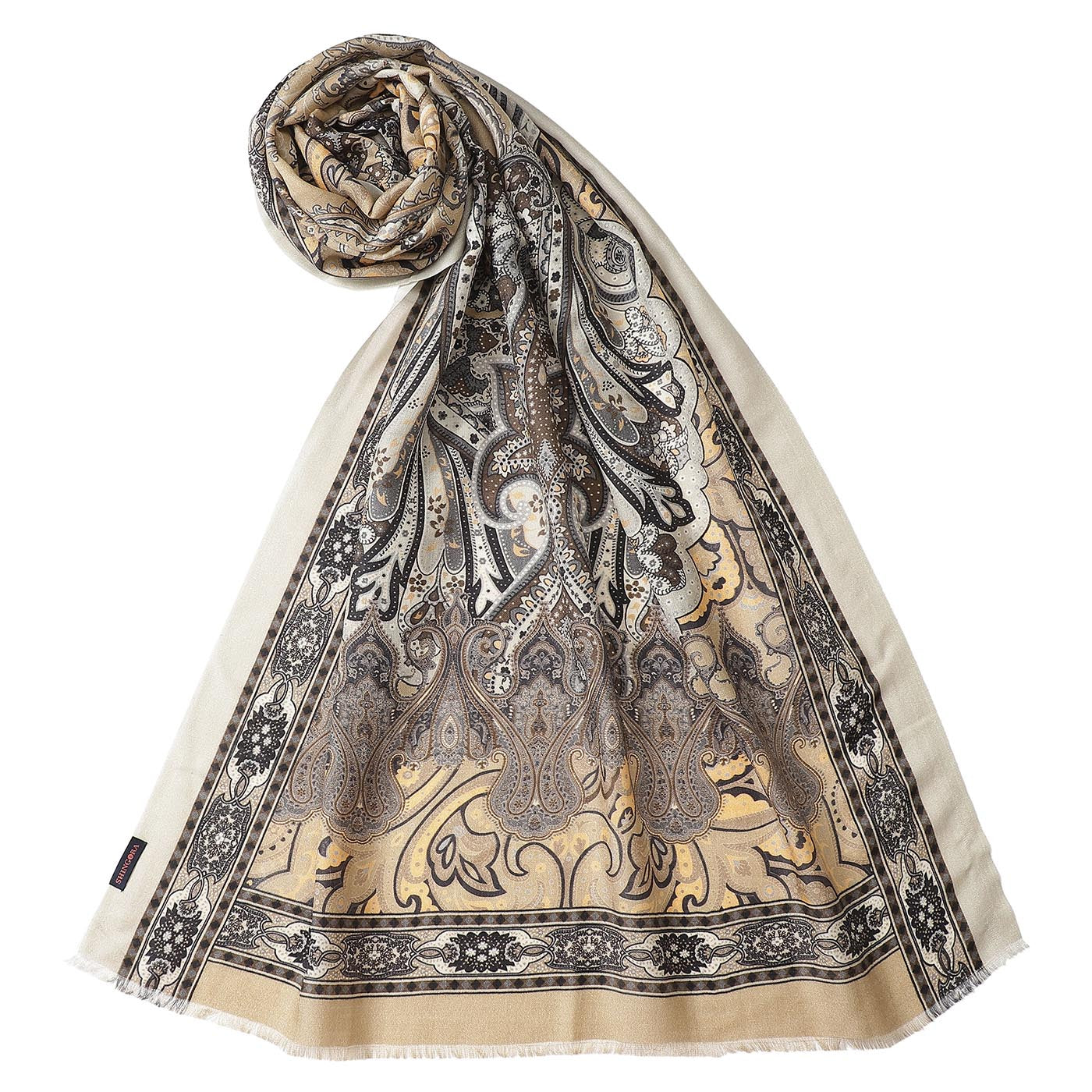 MAYURI Wool Silk Printed Stole