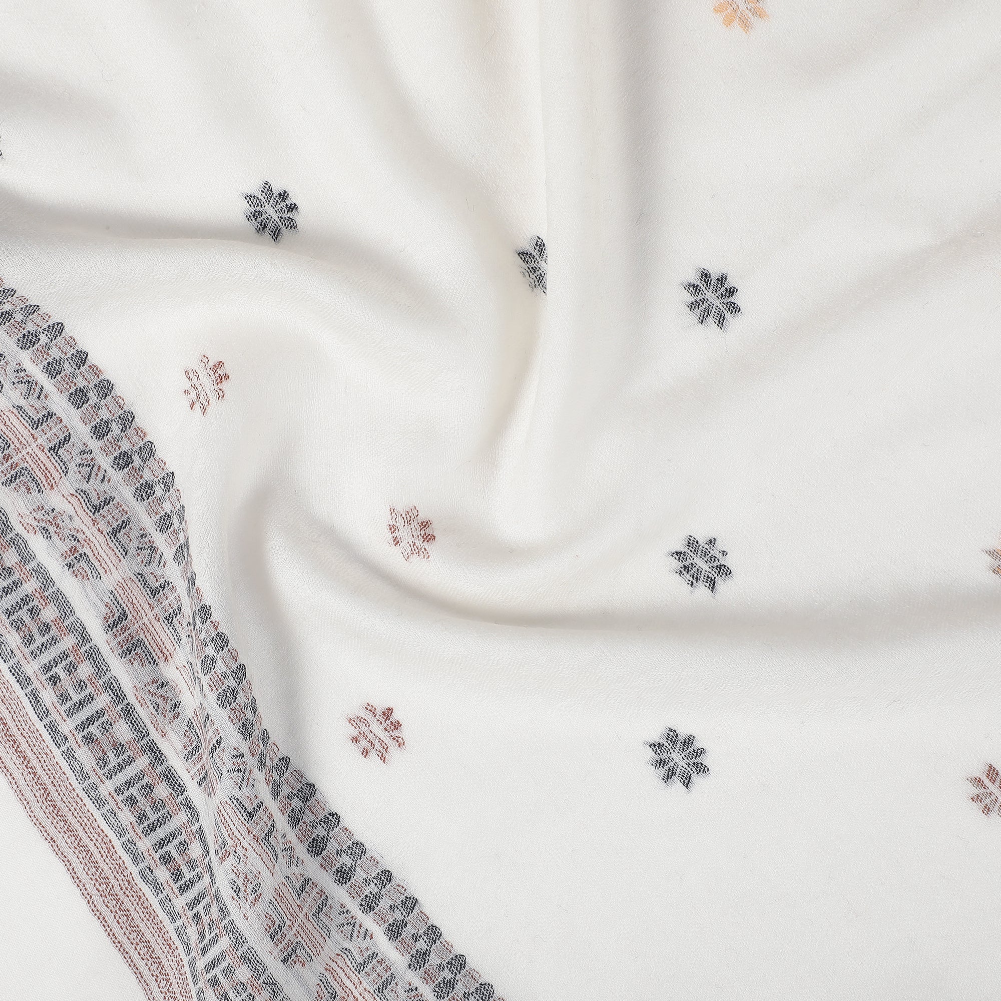 Dotted Wool Blend Woven Design Stole