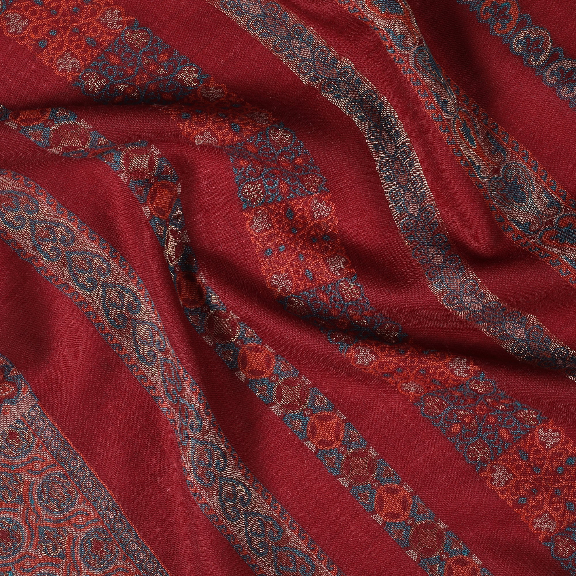 Saffiya Woven Design Wool Mettalic Stole