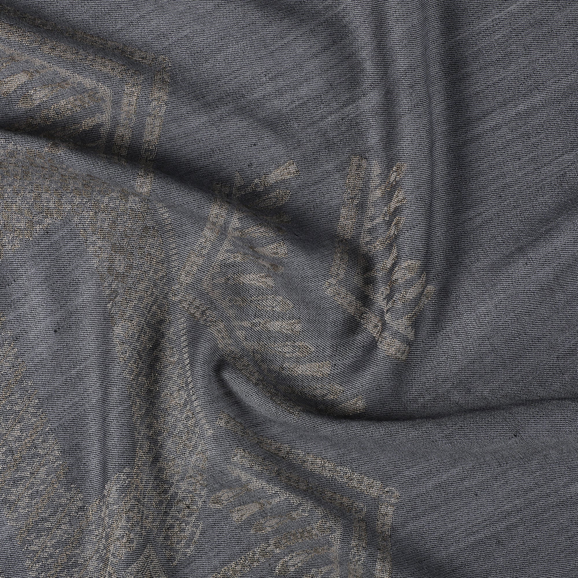 Jet Metallic Wool Jacquard Shawl