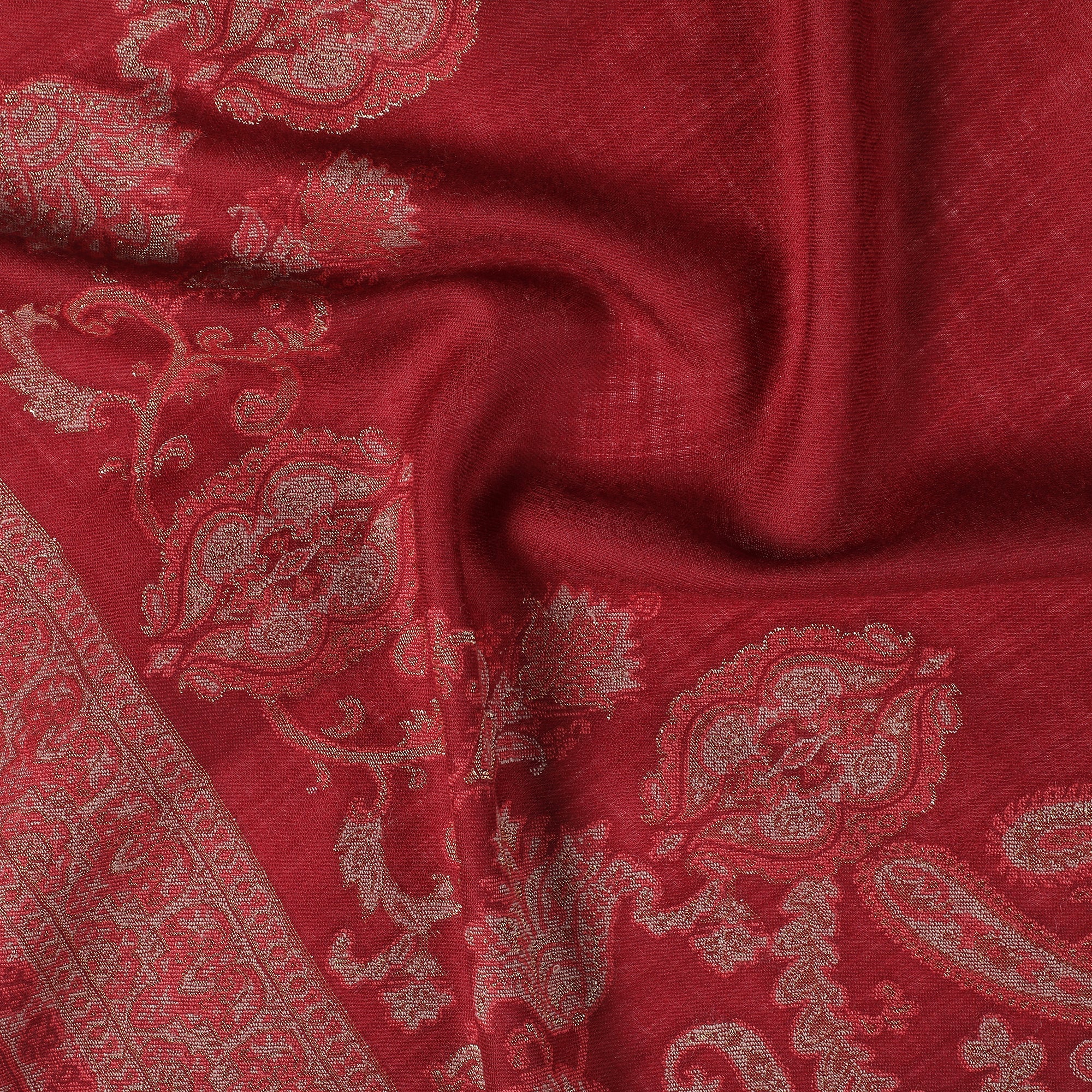 Qiraat Woven Design Wool Metallic Stole