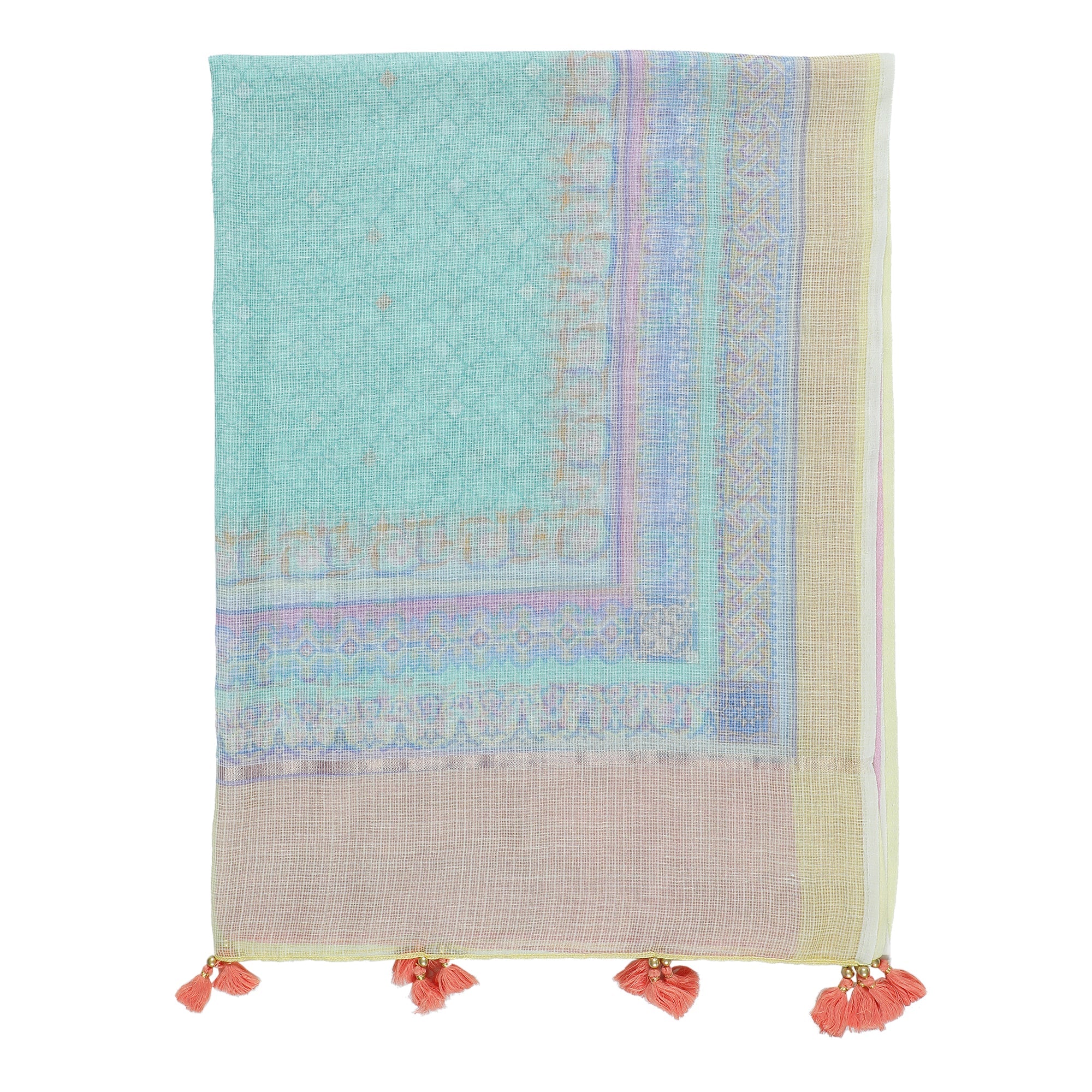 Aanya: Blush Cascade Printed Cotton Silk Dupatta