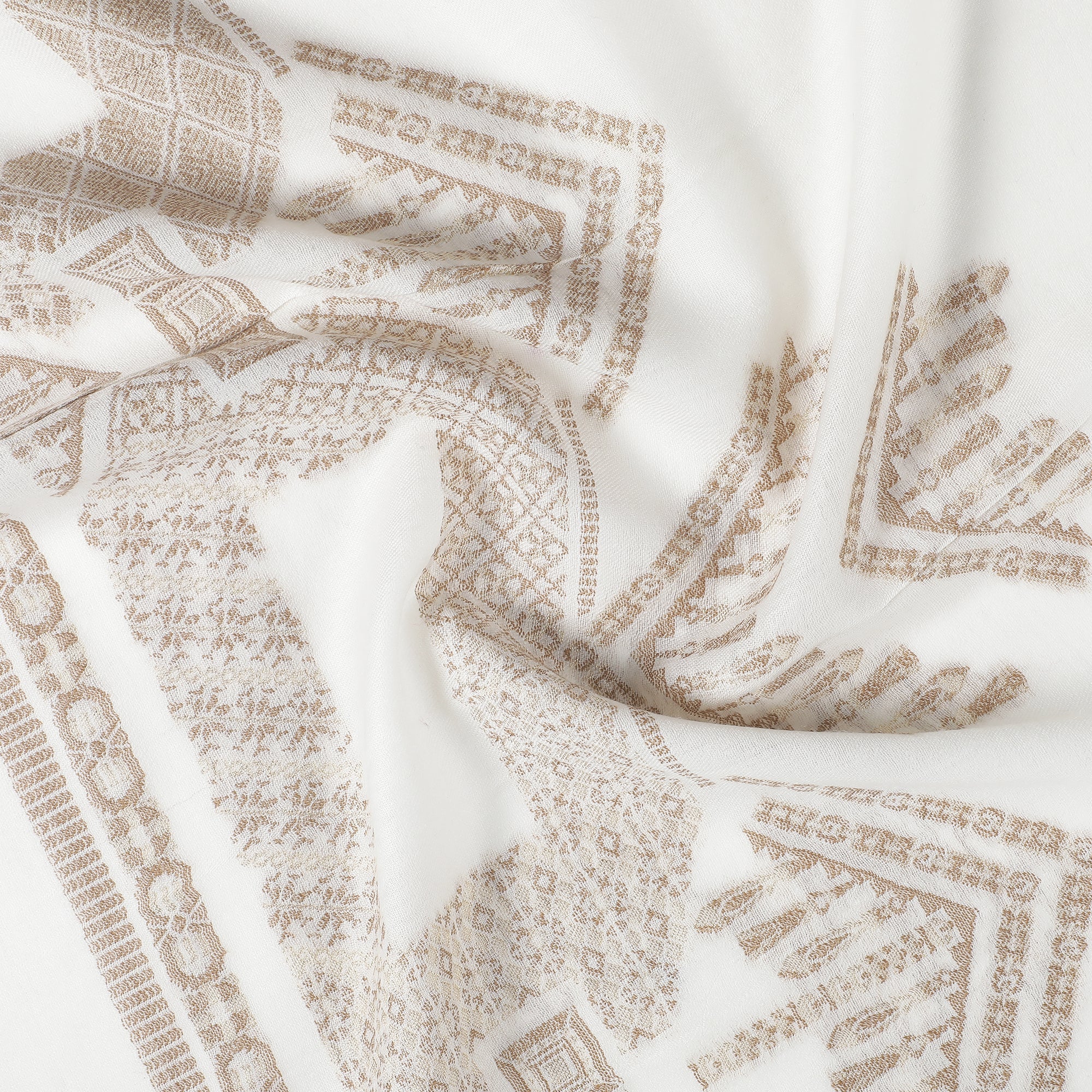 Jet Metallic Wool Jacquard Shawl