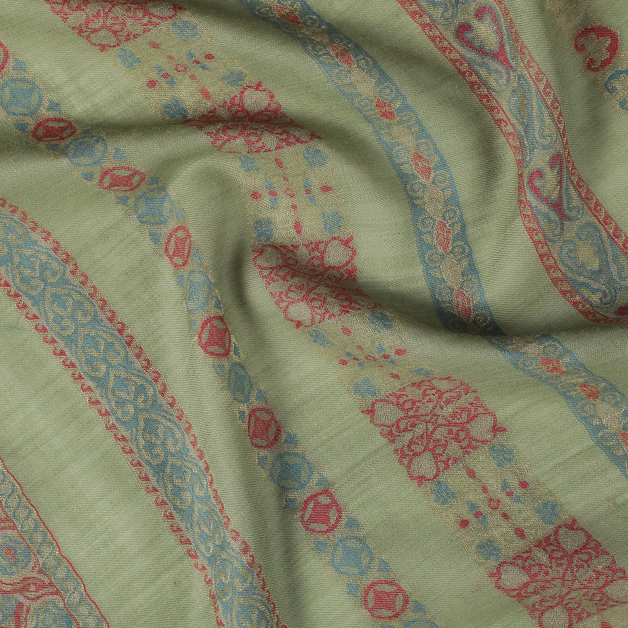 Saffiya Woven Design Wool Mettalic Stole