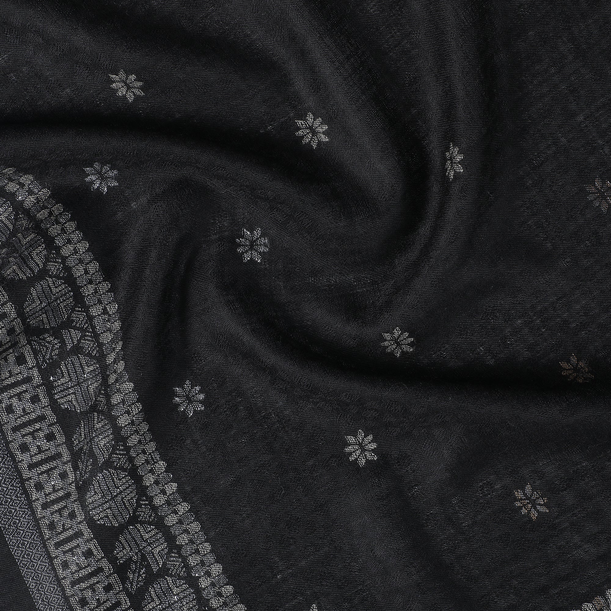 Dotted Wool Blend Woven Design Stole