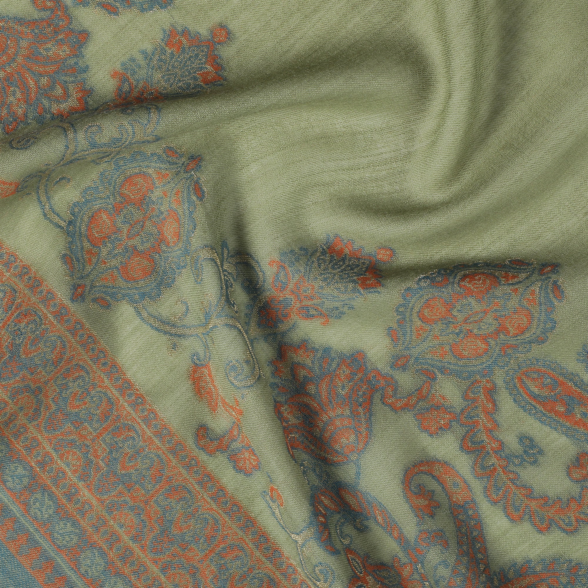 Qiraat Woven Design Wool Metallic Stole