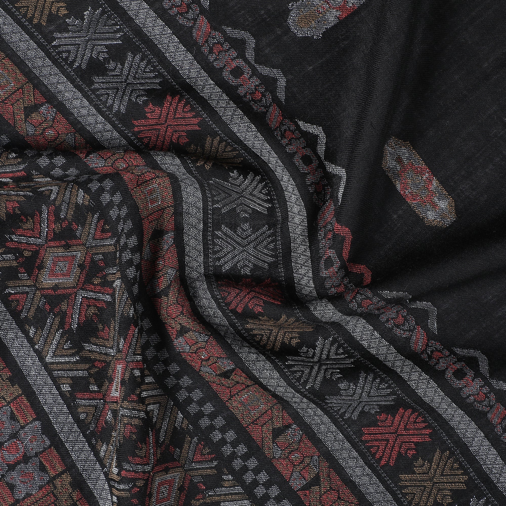Bold Beauty Metallic Jacquard Wool Stole