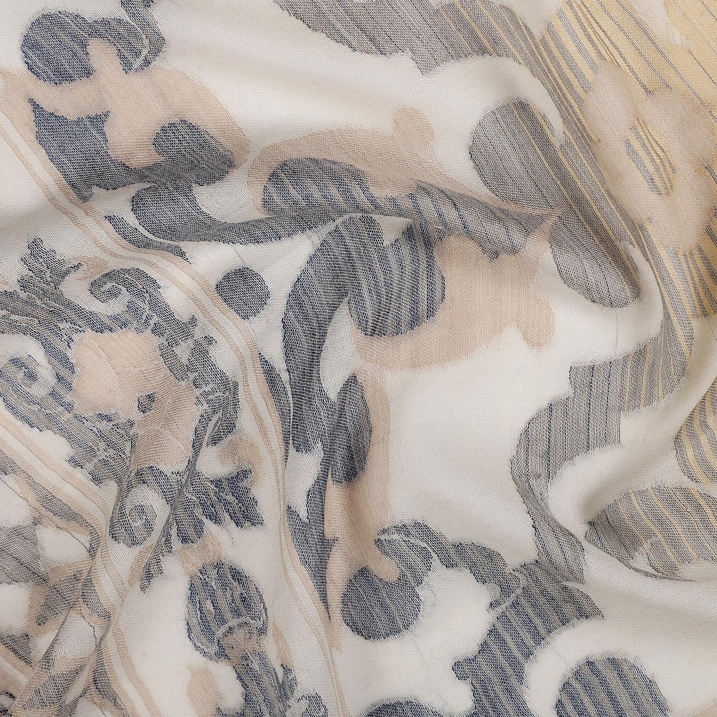 Merriam Wool & Lurex Jacquard Stole