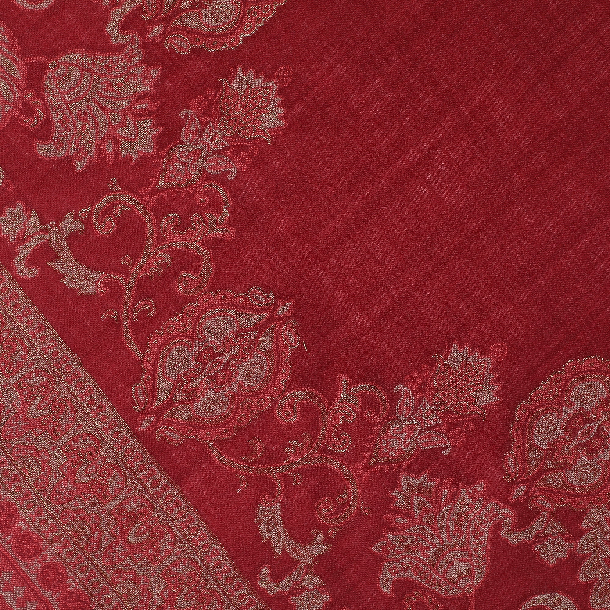Qiraat Woven Design Wool Metallic Stole