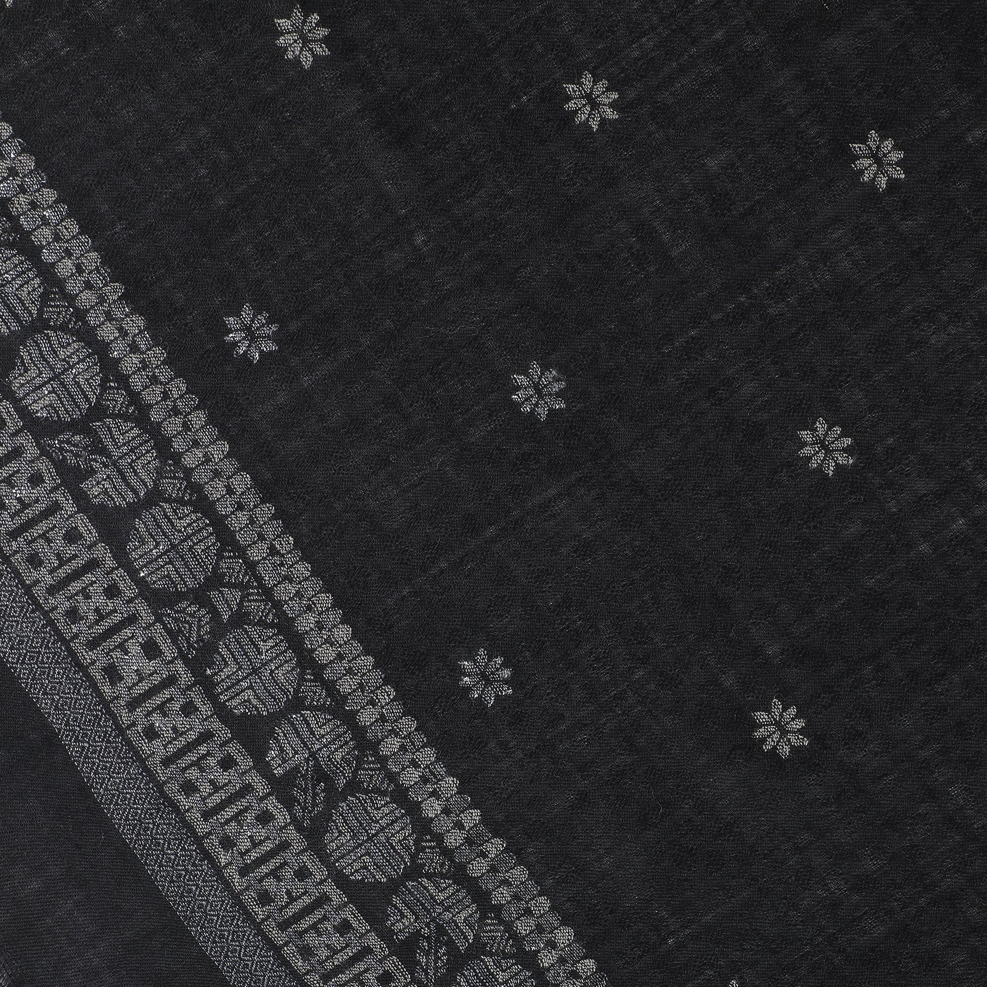 Dotted Wool Blend Woven Design Stole