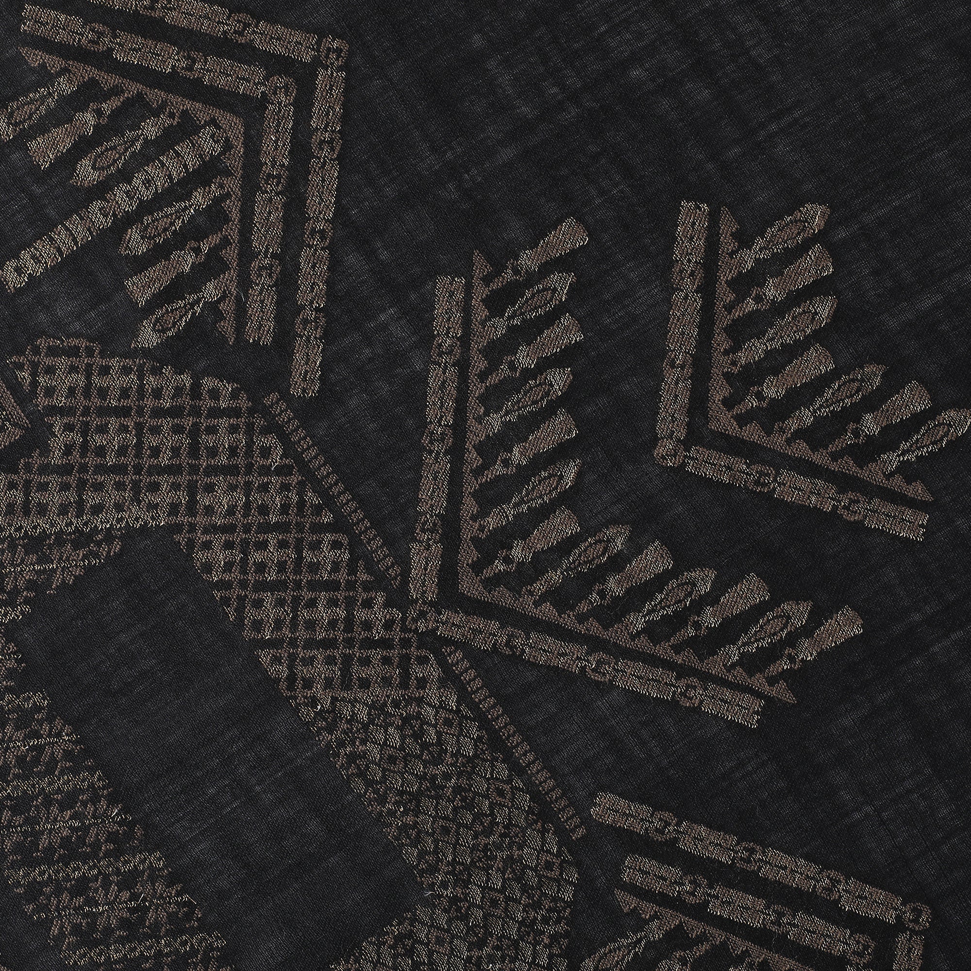 Jet Metallic Wool Jacquard Shawl