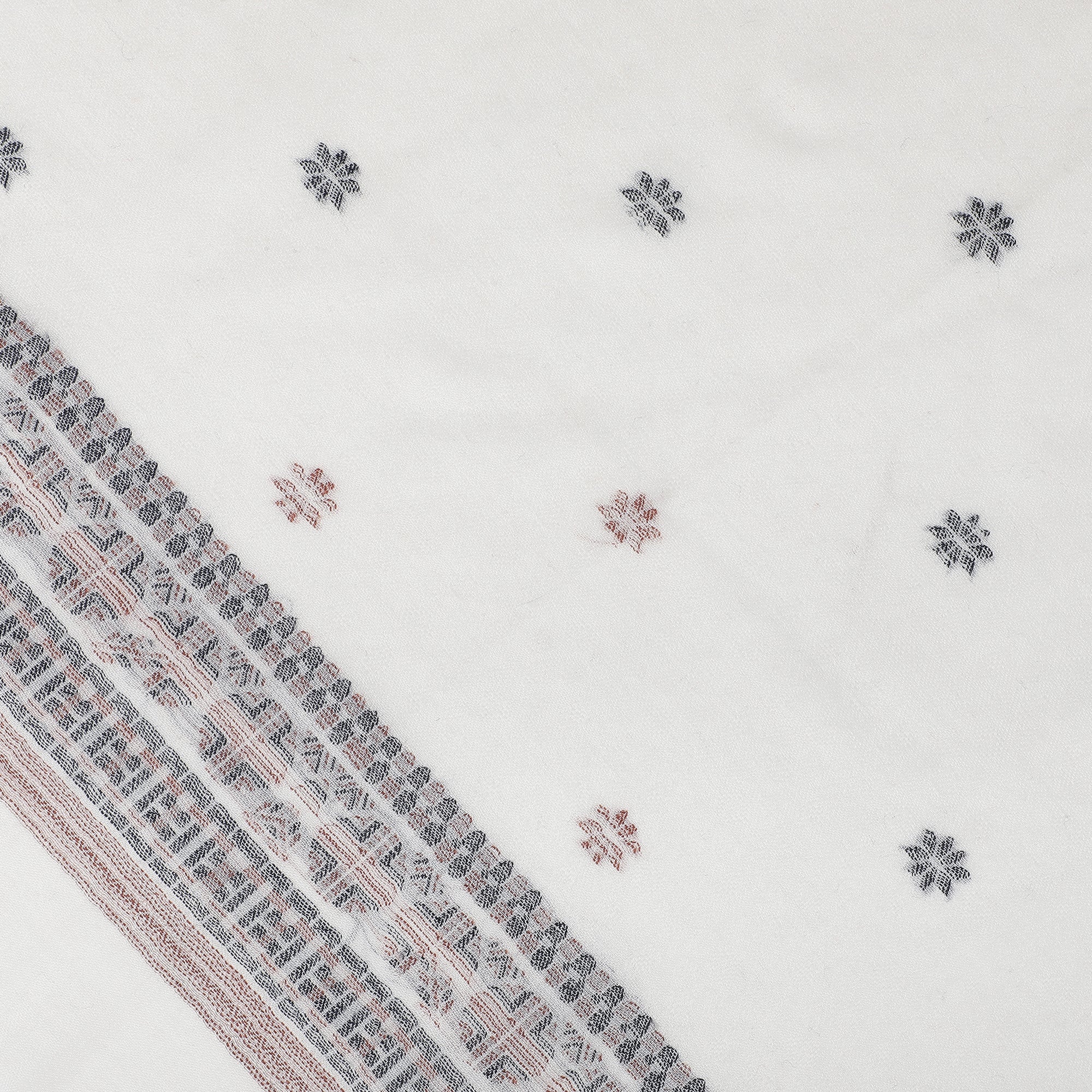 Dotted Wool Blend Woven Design Stole