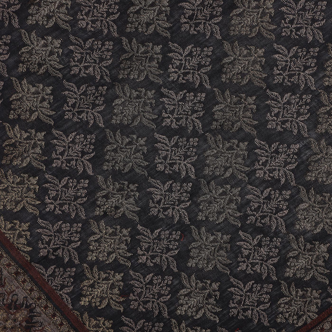 Khakha Wool & Metallic Jacquard Stole