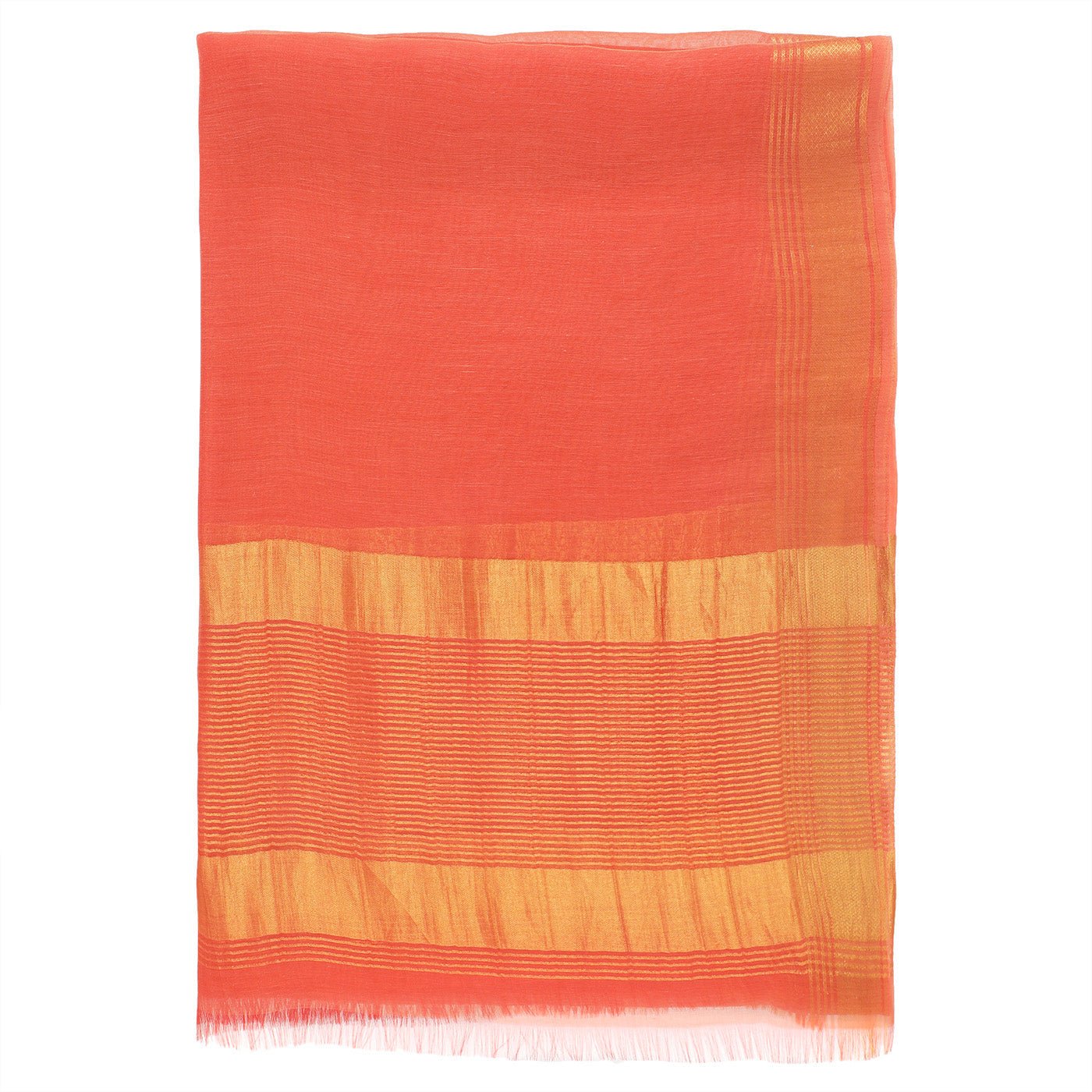 Dark Rust Dobby Woven Zari Dupatta