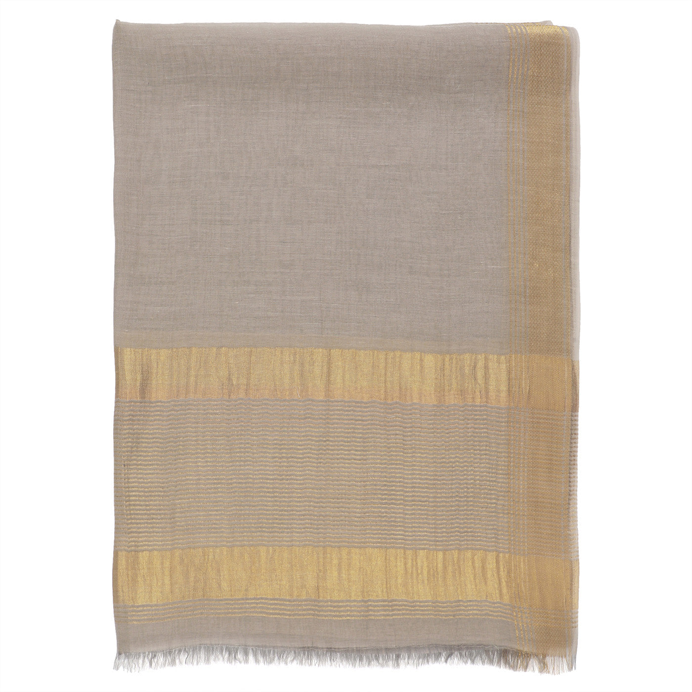 Grey Dobby Woven Zari Dupatta