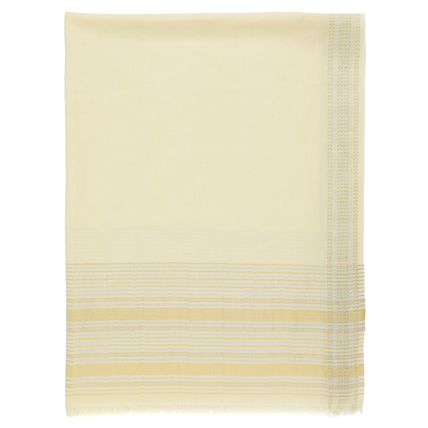 Lemon Yellow Cotton Tencel Dobby Dupatta