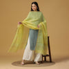 Yellow Dobby Woven Silk Tencel Dupatta