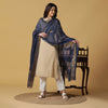Blue Silk Blend Embroidered Dupatta