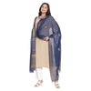 Blue Silk Blend Embroidered Dupatta
