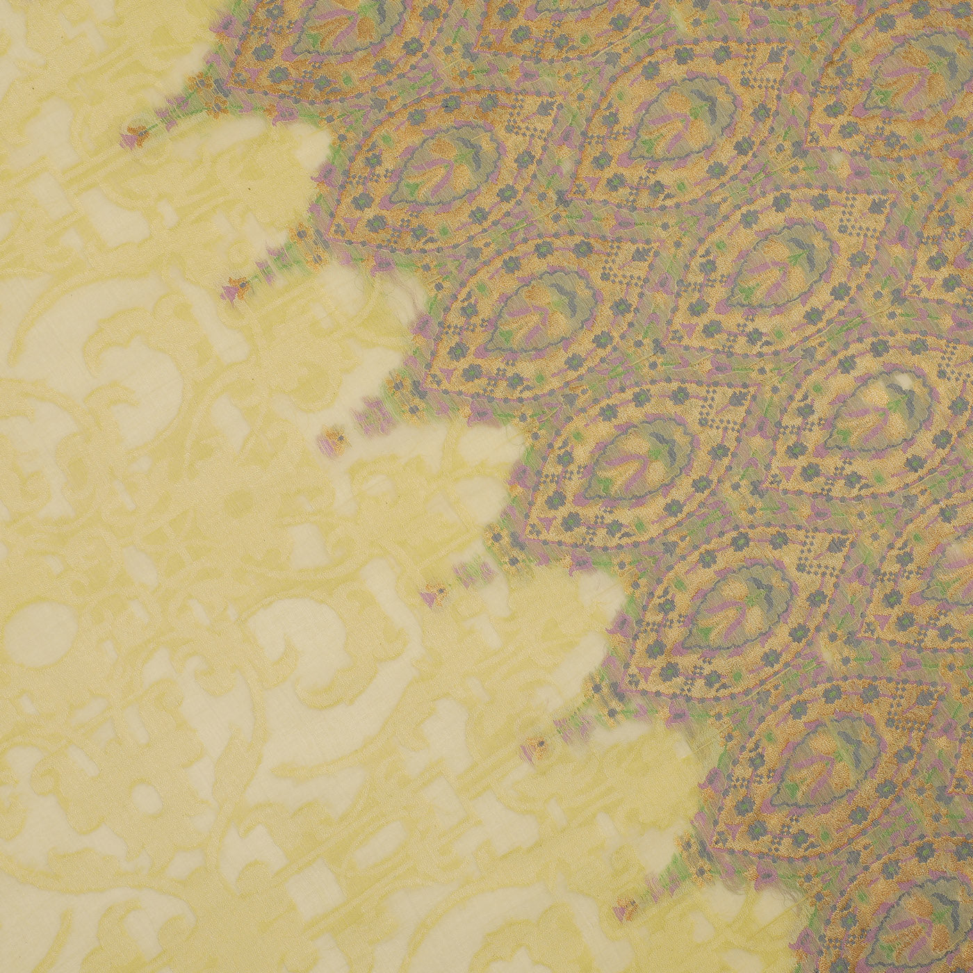 Yellow Jacquard Bamberg/Tencel Dupatta