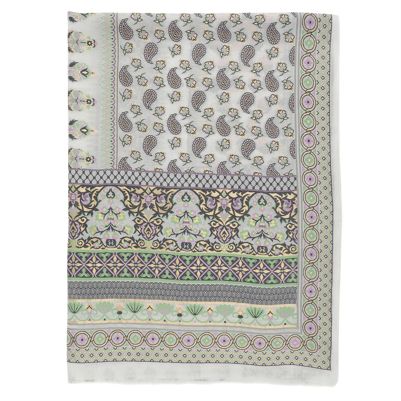 Off White Jacquard Silk/Zari Blend Dupatta