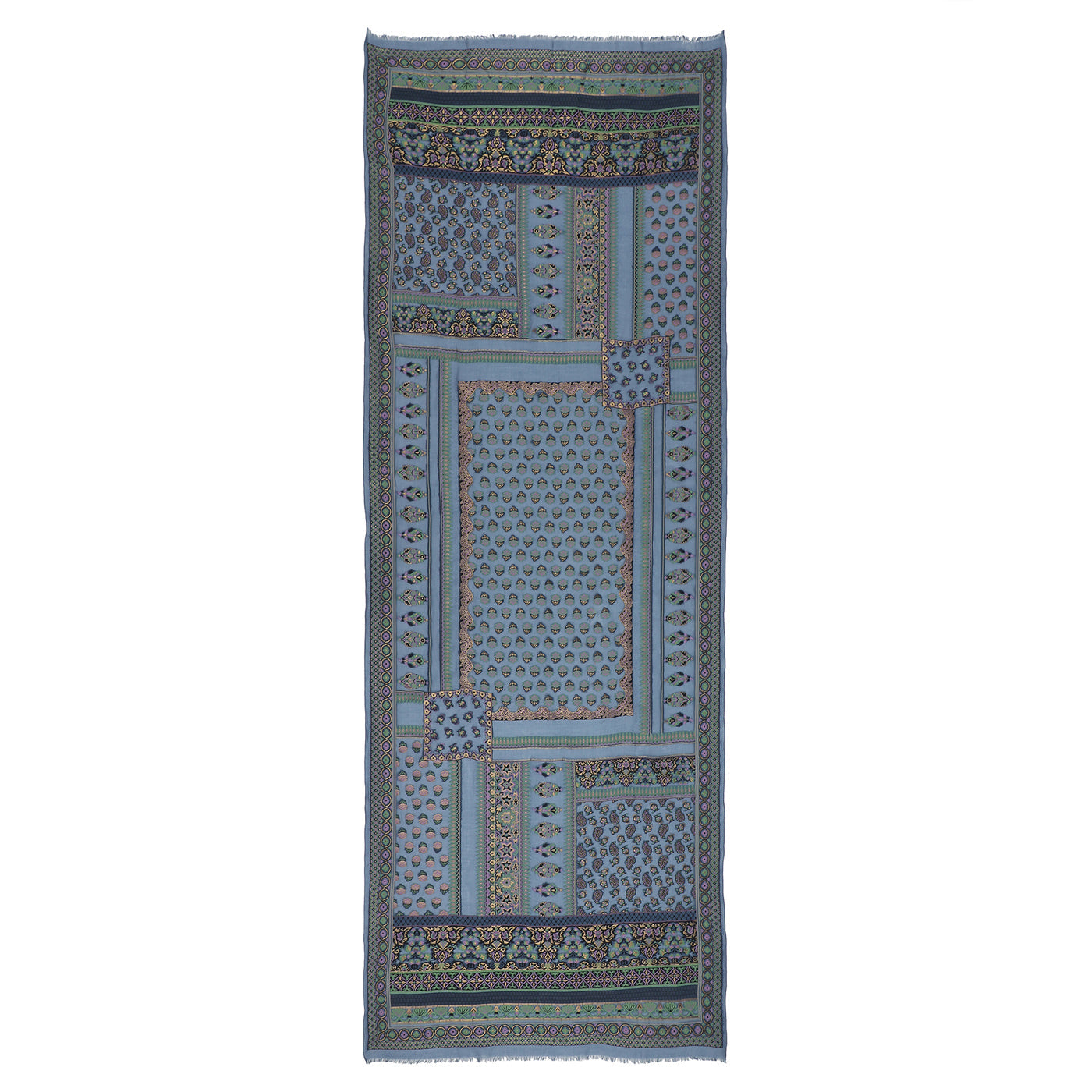 Blue Jacquard Silk/Zari Blend Dupatta