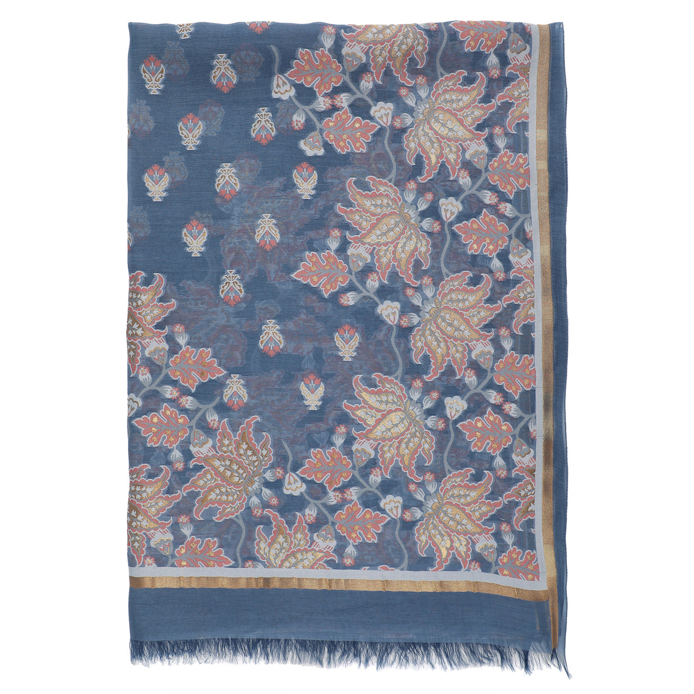 Blue Jacquard Blend Dupatta