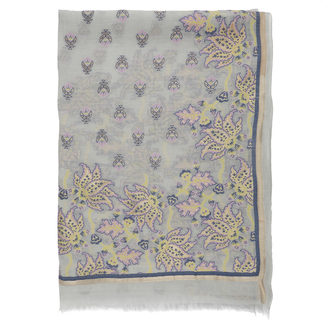 Grey Jacquard Blend Dupatta