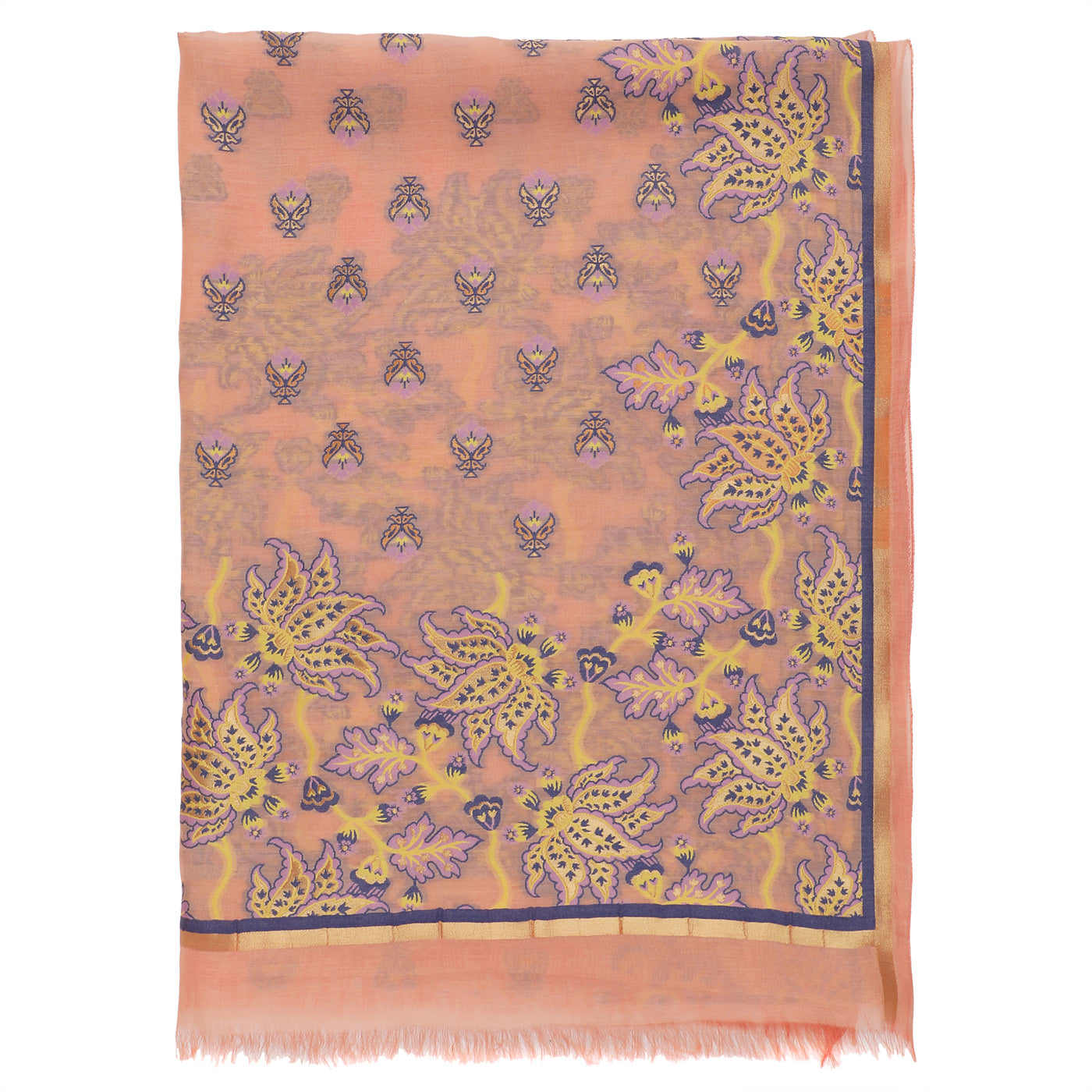 Peach Jacquard Blend Dupatta