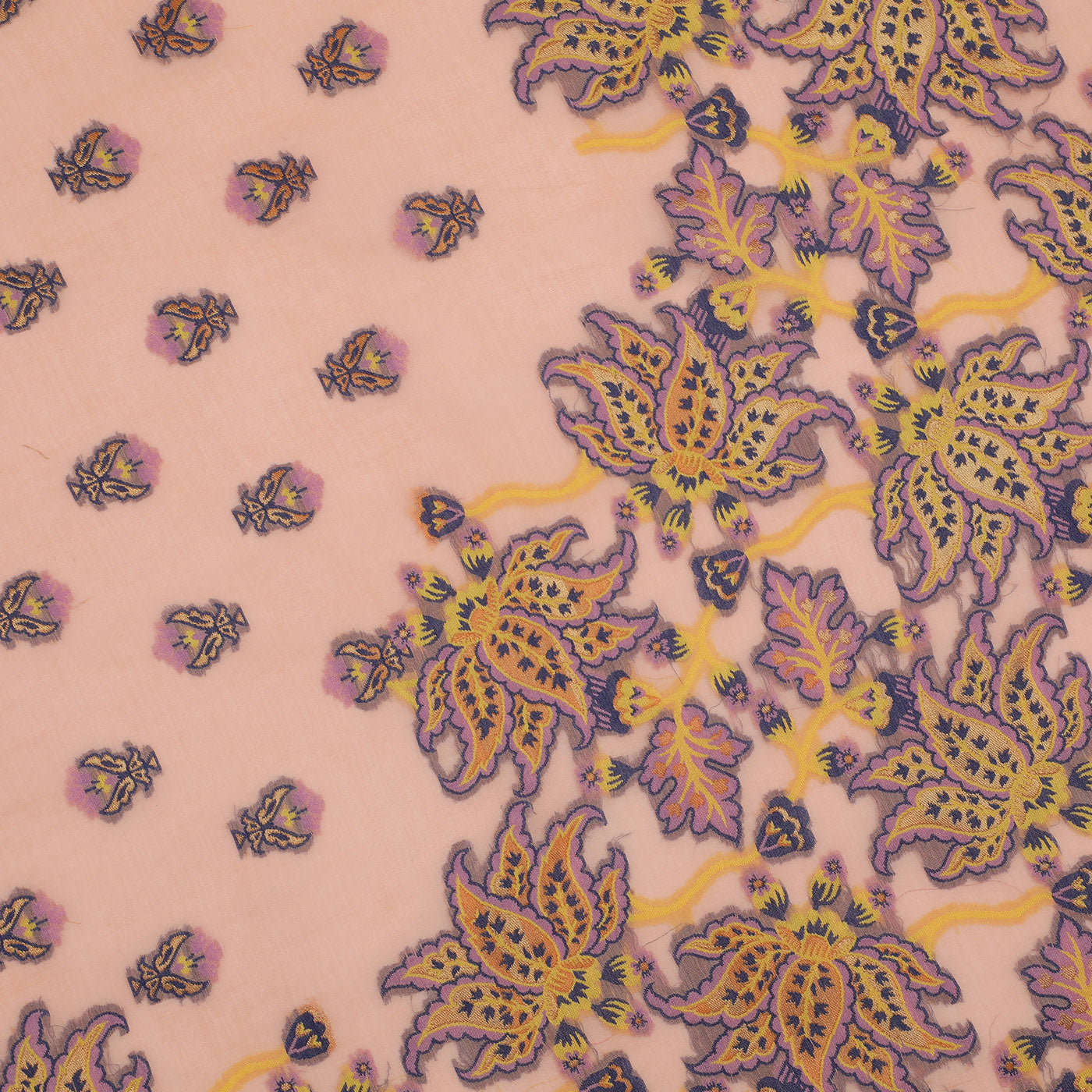 Peach Jacquard Blend Dupatta