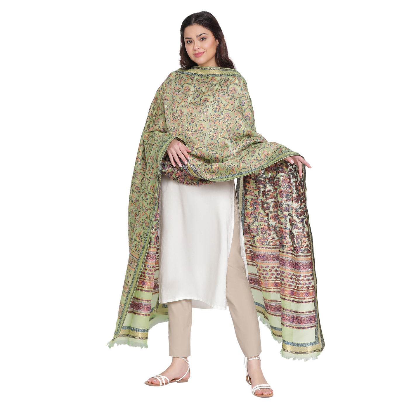 Pista Jacquard Blend Dupatta