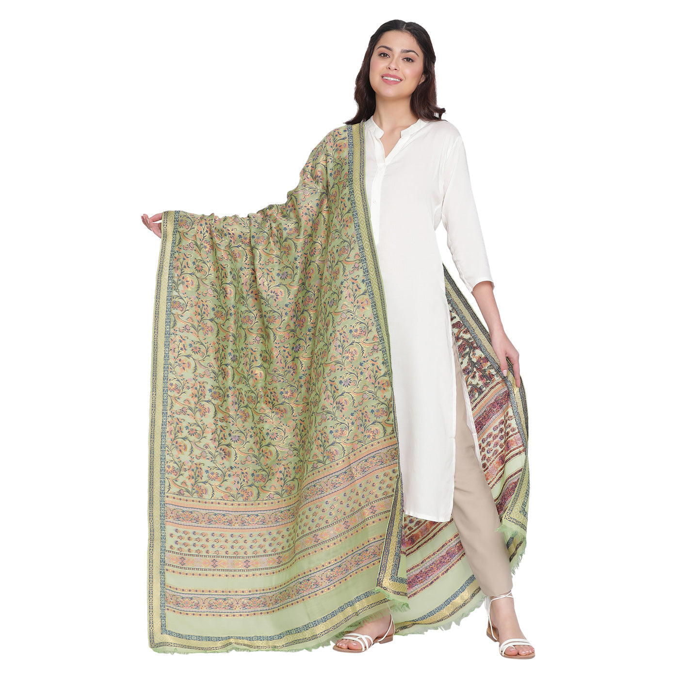 Pista Jacquard Blend Dupatta