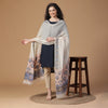 Dark Beige Cupro Metallic Tencel Woven Design Dupatta