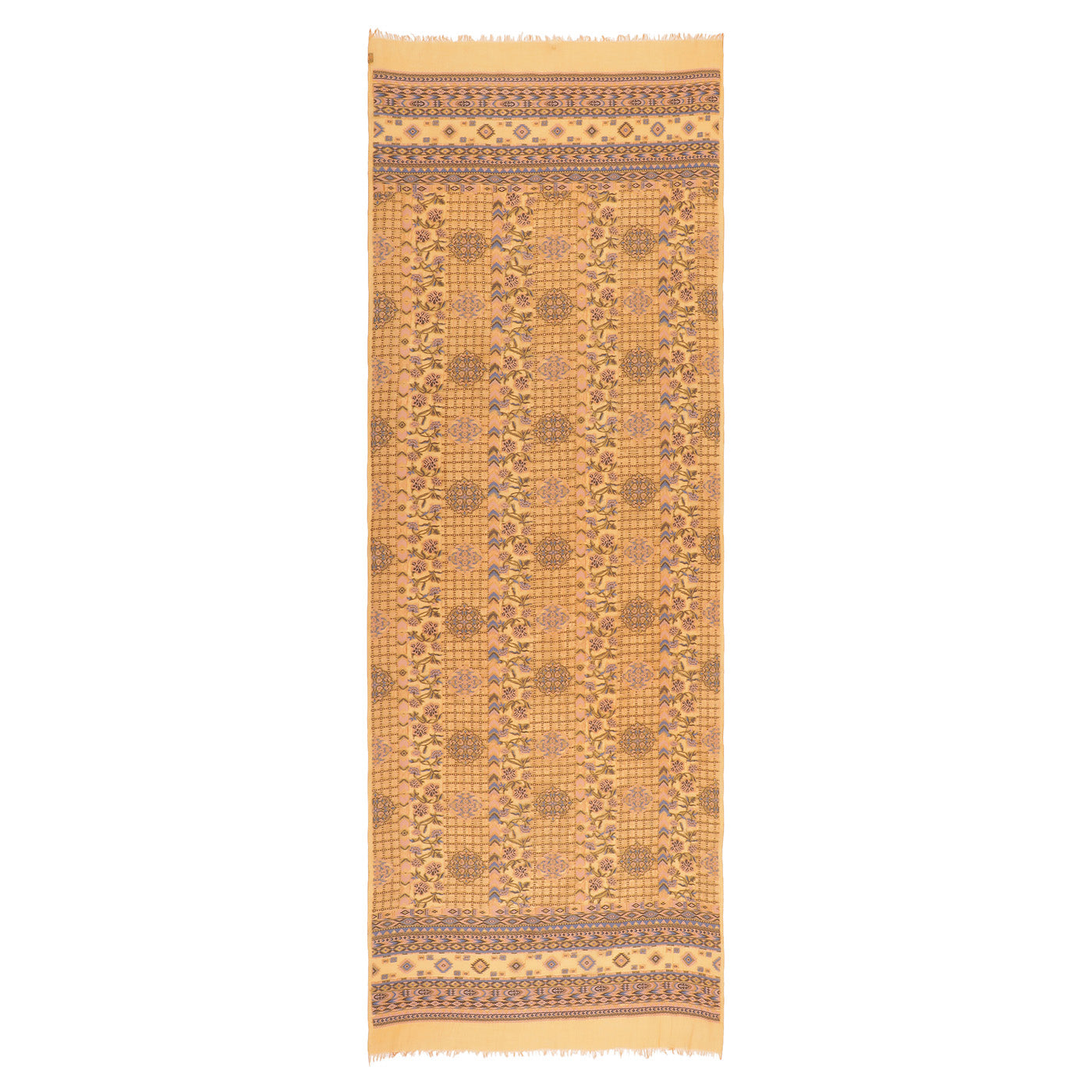 Mustard Cupro Metallic Blend Woven Design Dupatta